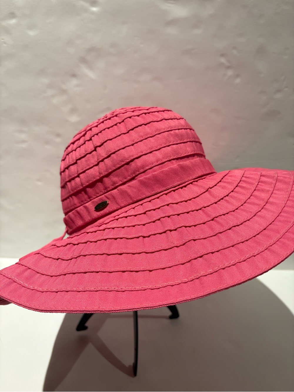 Scala Pink Wide-Brim Resortwear Sun Hat OS.
